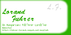 lorand fuhrer business card